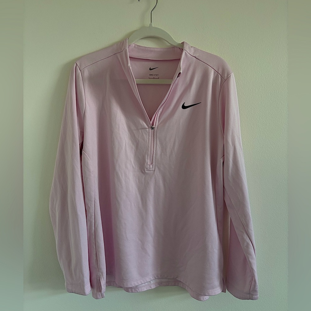 Nike Dri-Fit Quarter Zip Pullover Large Baby Pink